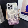 Aesthetic Laser Printing Luxury Hard Case for iPhone 15 Pro iPhone 15 Pro / Pink Feather - Ktusu