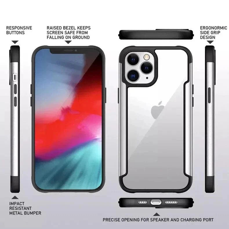 Aluminum Alloy Metal Edge Transparent Case for iPhone 13 Pro - Ktusu