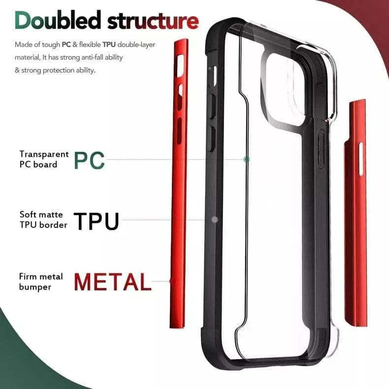 Aluminum Alloy Metal Edge Transparent Case for iPhone 13 Pro - Ktusu