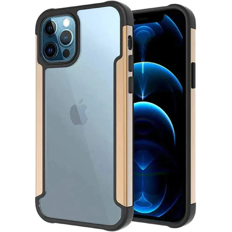 Aluminum Alloy Metal Edge Transparent Case for iPhone 13 Pro iPhone 13 Pro / Gold - Ktusu