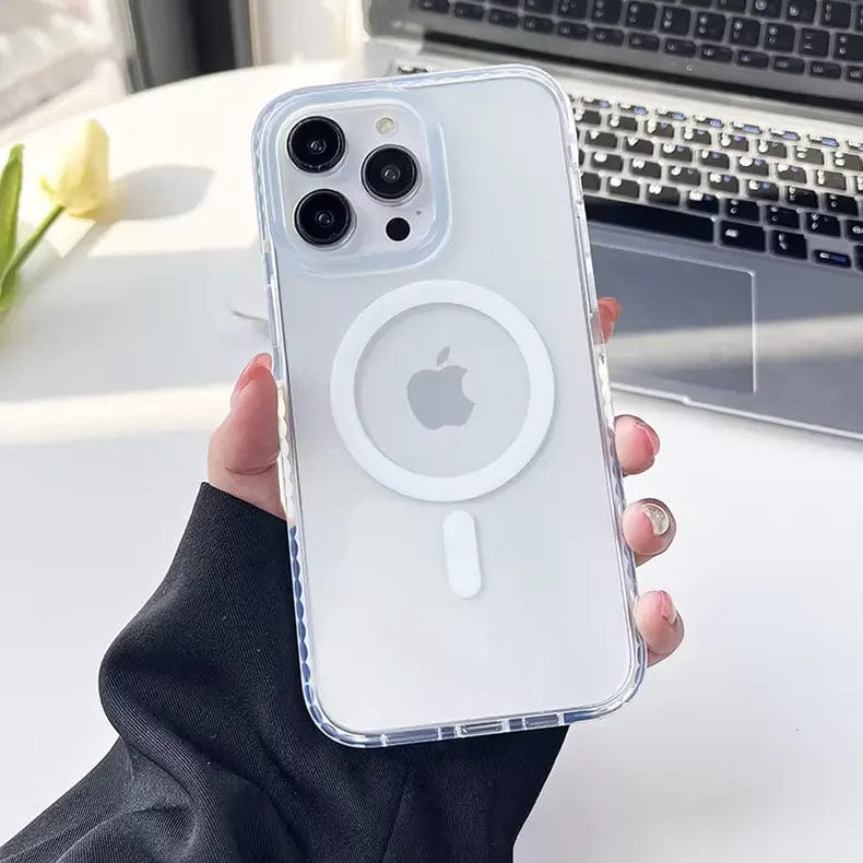 Anti Storm Magnetic Shield With Magsafe Case for iPhone 15 Pro iPhone 15 Pro / White / with magsafe - Ktusu