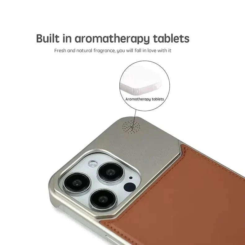 Aromatherapy Magsafe Leather Heat Dissipation Case for iPhone 15 Pro Max - Ktusu