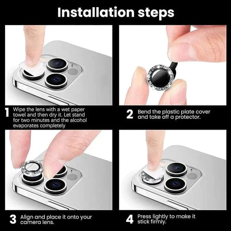 Bling Sparkling Diamond Camera Lens Ring for iPhone 12 - Ktusu