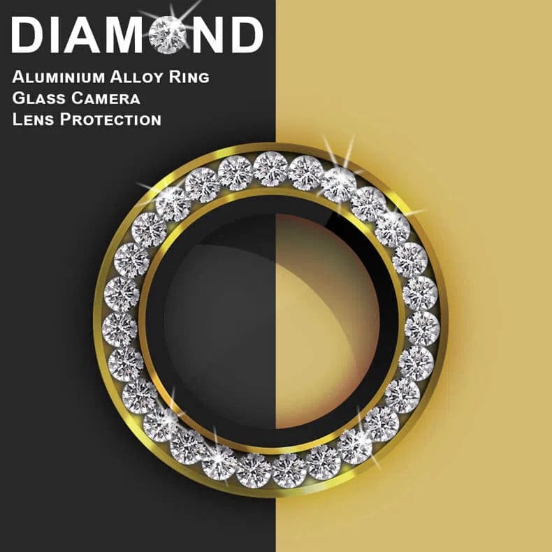 Bling Sparkling Diamond Camera Lens Ring for iPhone 12 iPhone 12 / Gold - Ktusu