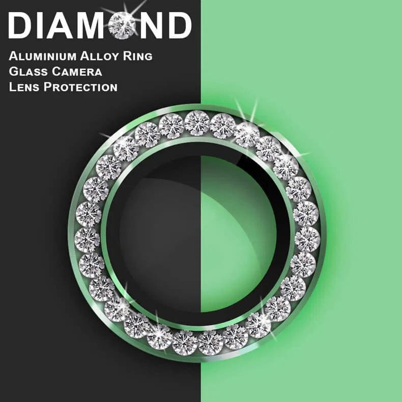 Bling Sparkling Diamond Camera Lens Ring for iPhone 12 iPhone 12 / Green - Ktusu
