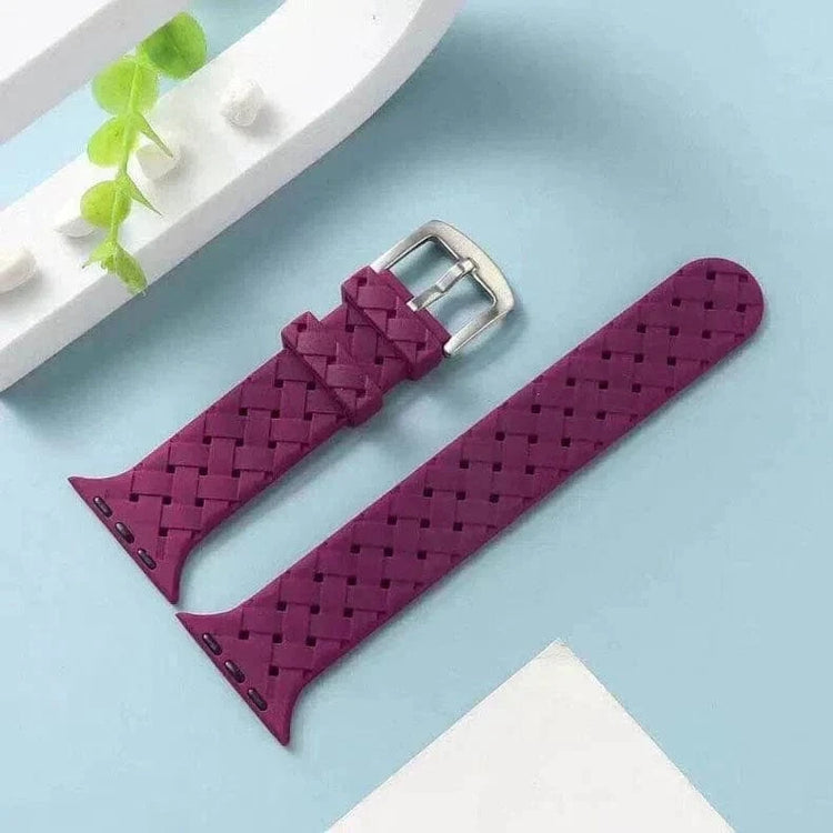 Braided Silicone Band for Apple Watch 42 | 44 | 45 | Ultra 49 | 46mm S10 42 | 44 | 45 | Ultra 49 | 46mm S10 / Black - Ktusu