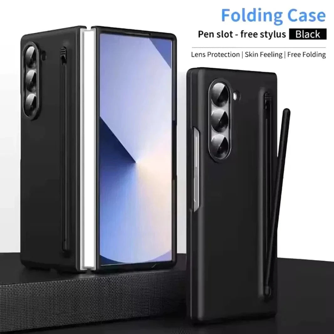 Built in Compact S Pen Holder and Storage Slot Case for Samsung Z Fold6 Samsung Z Fold6 / Black - Ktusu