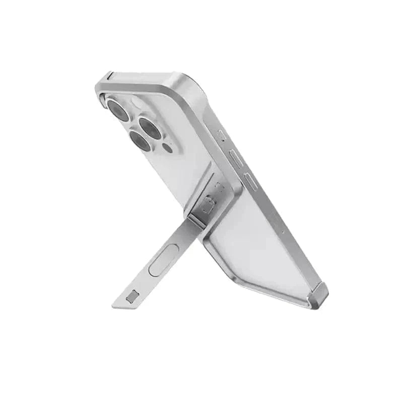 Built In Kickstand Aluminum Rimless Heat Dissipation Frame Case for iPhone 16 Pro Max - Ktusu