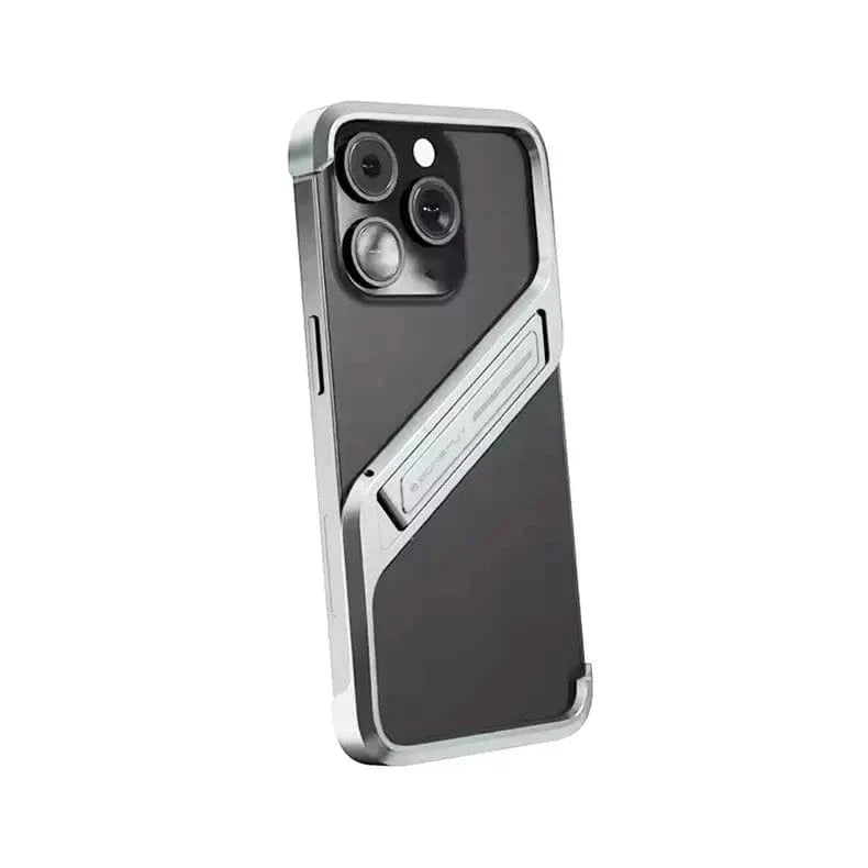 Built In Kickstand Aluminum Rimless Heat Dissipation Frame Case for iPhone 16 Pro Max - Ktusu