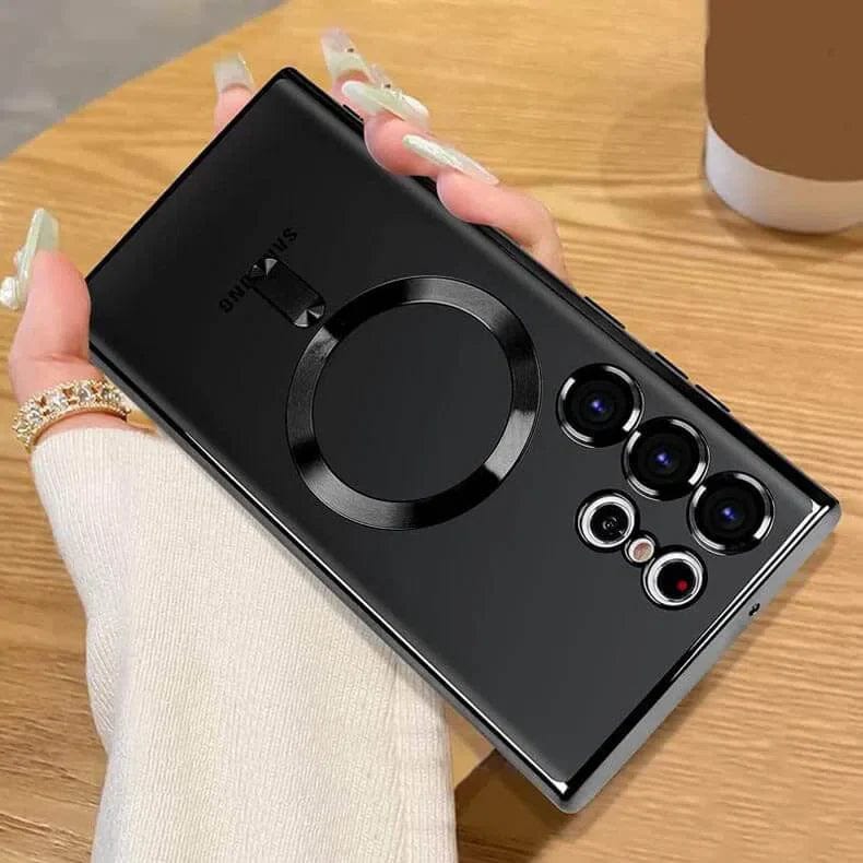 Camera Lens Protective Magnetic Magsafe Soft Case for Samsung S22 Plus Samsung S22 Plus / Black - Ktusu