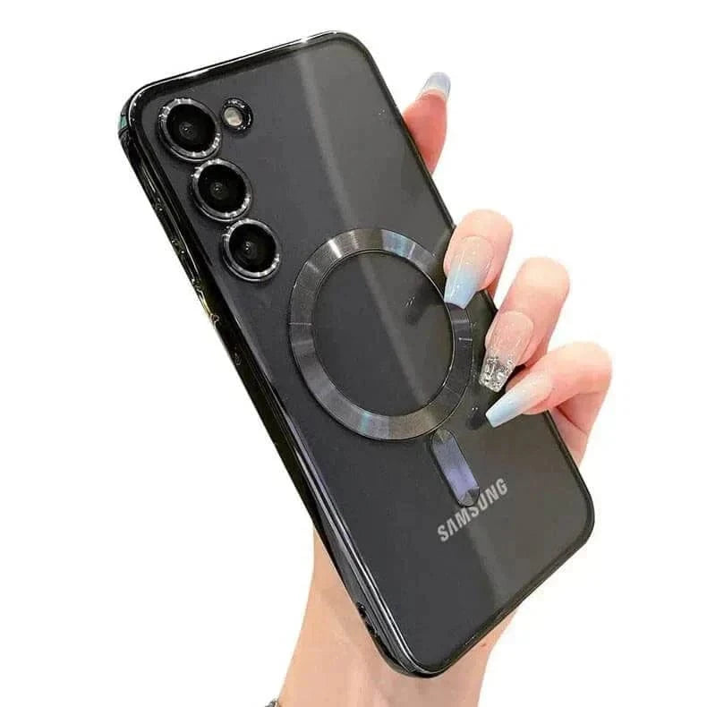 Camera Lens Protective Magnetic Magsafe Soft Case for Samsung S22 Plus Samsung S22 Plus / Black - Ktusu