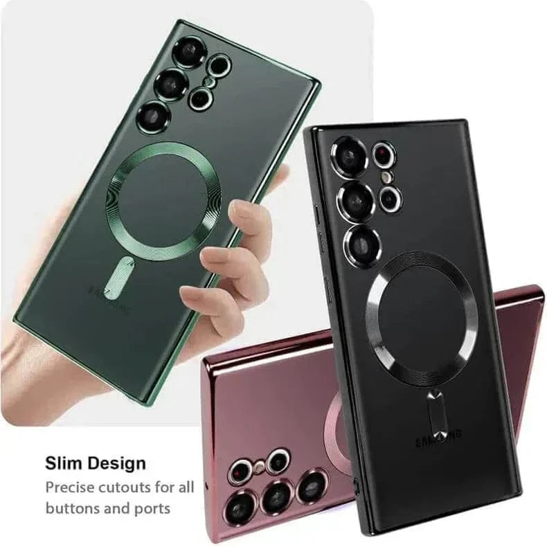 Camera Lens Protective Magnetic Magsafe Soft Case for Samsung S22 Plus Samsung S22 Plus / Black - Ktusu