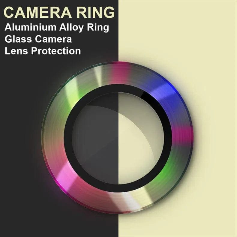 Camera Lens Protector Aluminum Alloy Ring for iPhone 15 Plus iPhone 15 Plus / Rainbow - Ktusu