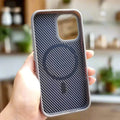 Carbon Fiber Magsafe PC Back and TPU Frame Case for iPhone 16 Plus - Ktusu