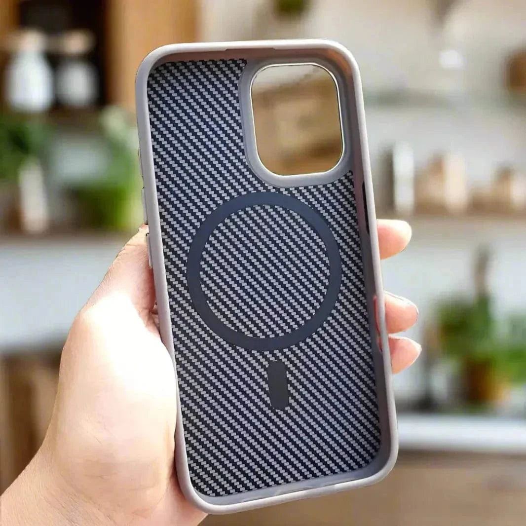 Carbon Fiber Magsafe PC Back and TPU Frame Case for iPhone 16 Plus - Ktusu
