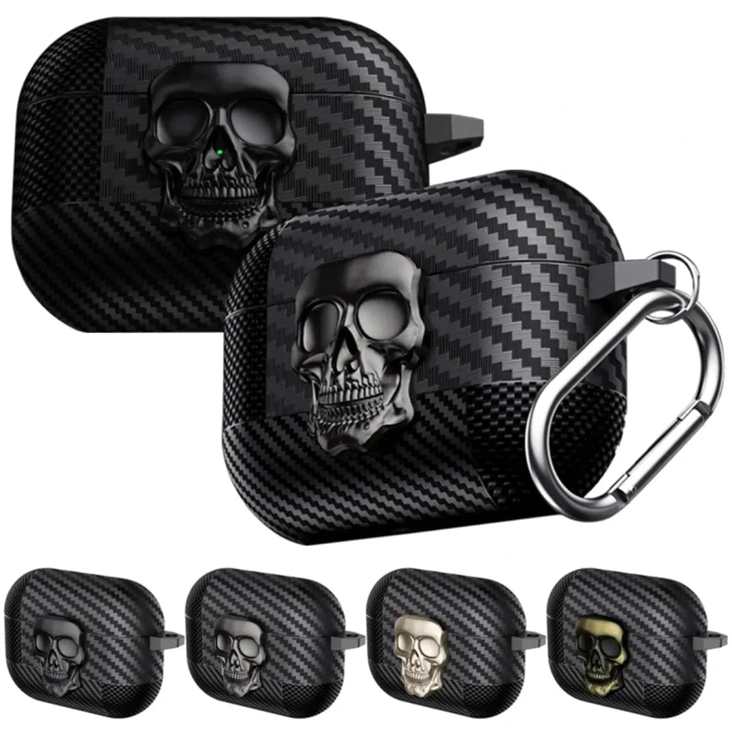 Carbon Fiber Skull Lock Cover for Airpods 1 | 2 - Ktusu
