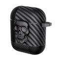 Carbon Fiber Skull Lock Cover for Airpods 1 | 2 Airpods 1 | 2 / Black - Ktusu