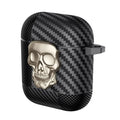 Carbon Fiber Skull Lock Cover for Airpods 1 | 2 Airpods 1 | 2 / Gold - Ktusu