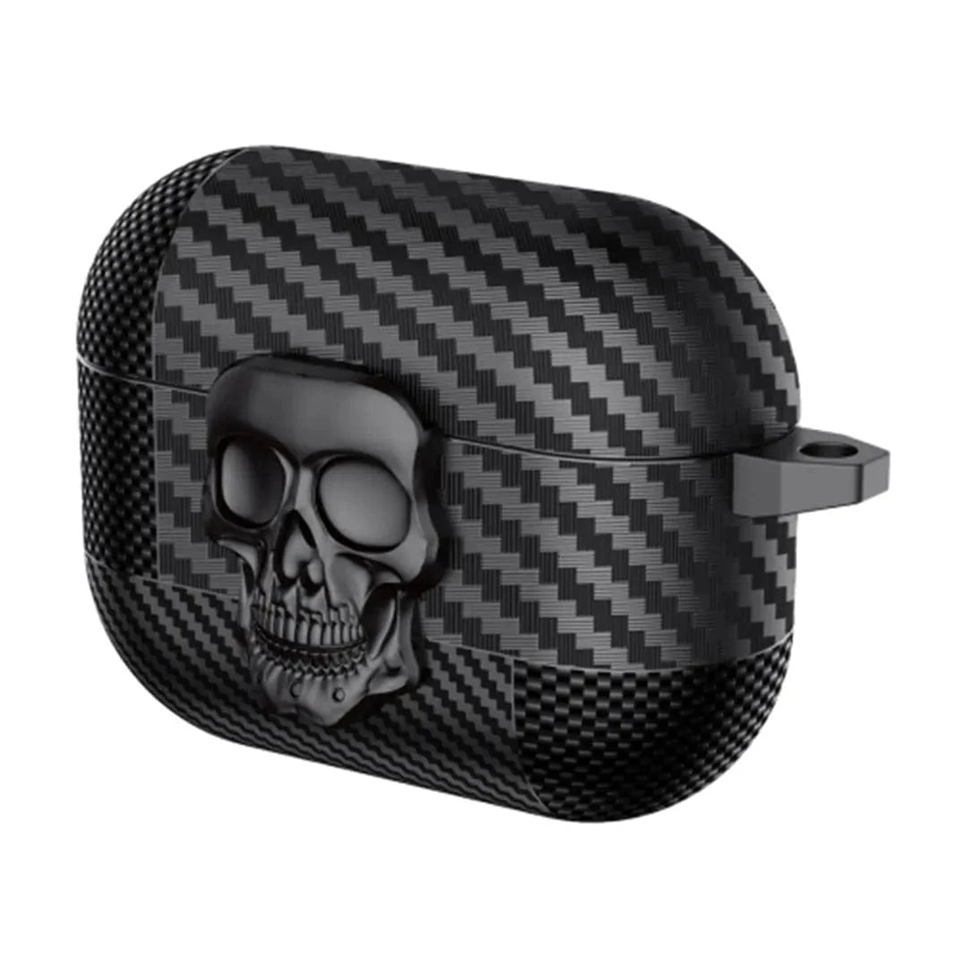Carbon Fiber Skull Lock Cover for Airpods Pro | Pro 2 Airpods Pro | Pro 2 / Black - Ktusu