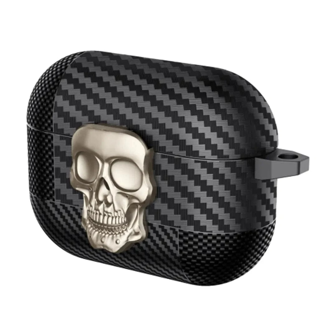 Carbon Fiber Skull Lock Cover for Airpods Pro | Pro 2 Airpods Pro | Pro 2 / Gold - Ktusu