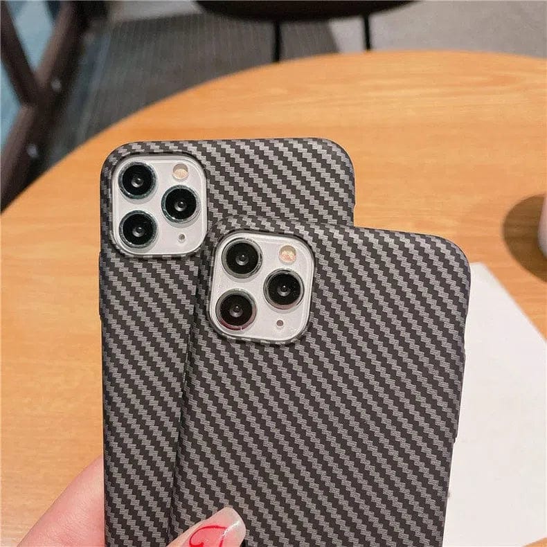 Carbon Fiber Texture Hard Slim Case for iPhone 13 Pro - Ktusu