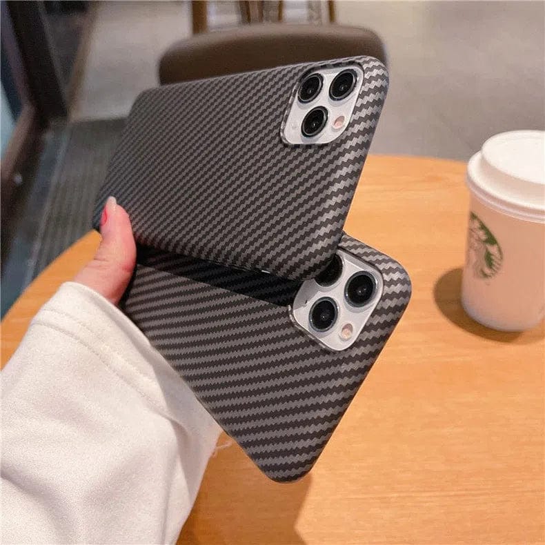 Carbon Fiber Texture Hard Slim Case for iPhone 13 Pro - Ktusu