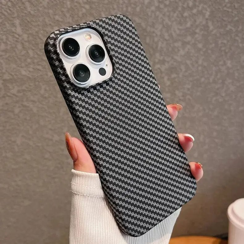 Carbon Fiber Texture Hard Slim Case for iPhone 13 Pro - Ktusu