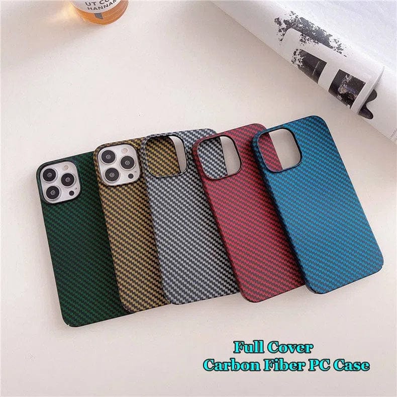 Carbon Fiber Texture Hard Slim Case for iPhone 13 Pro - Ktusu