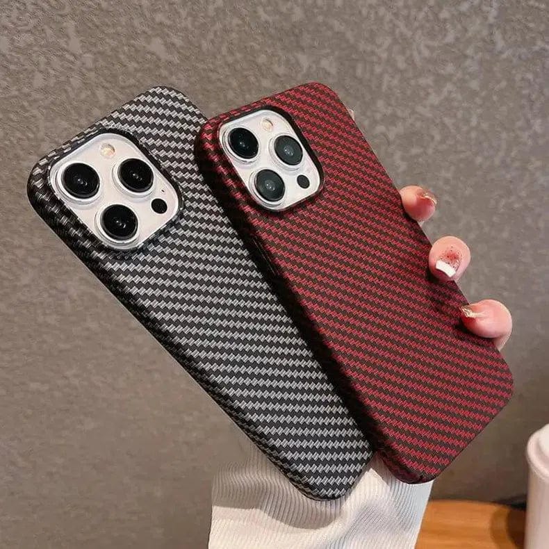 Carbon Fiber Texture Hard Slim Case for iPhone 13 Pro - Ktusu