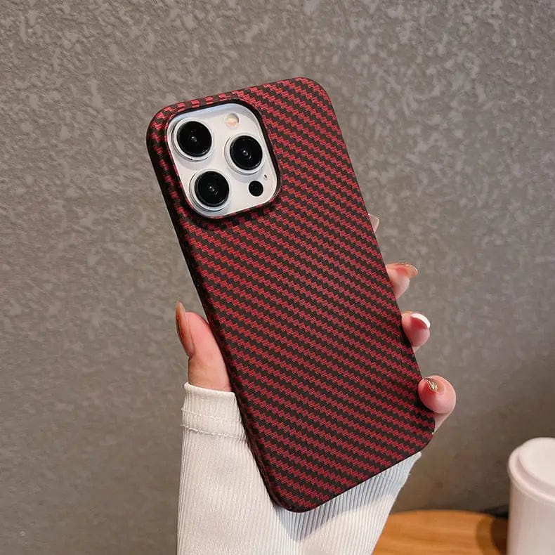 Carbon Fiber Texture Hard Slim Case for iPhone 13 Pro - Ktusu