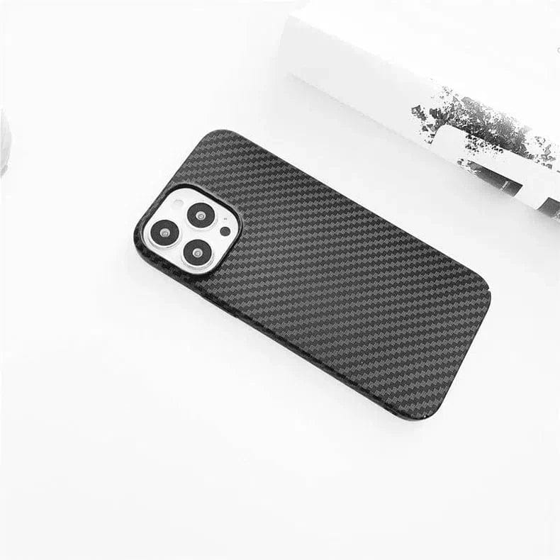 Carbon Fiber Texture Hard Slim Case for iPhone 13 Pro iPhone 13 Pro / Black - Ktusu