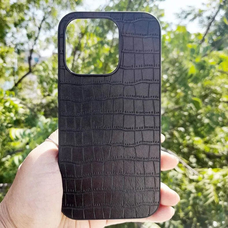 Crocodile TPU Leather Texture Hard Case for iPhone 14 Plus iPhone 14 Plus / Black - Ktusu
