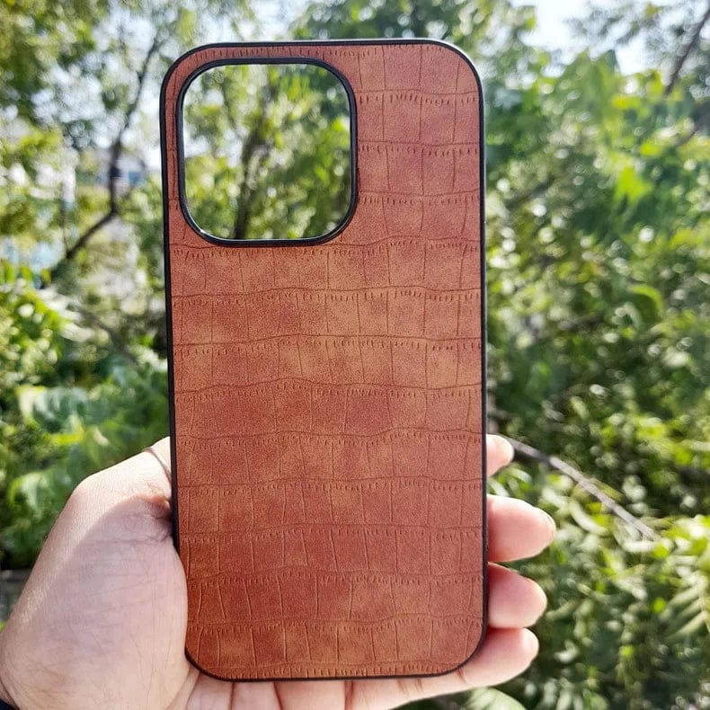 Crocodile TPU Leather Texture Hard Case for iPhone 14 Plus iPhone 14 Plus / Brown - Ktusu