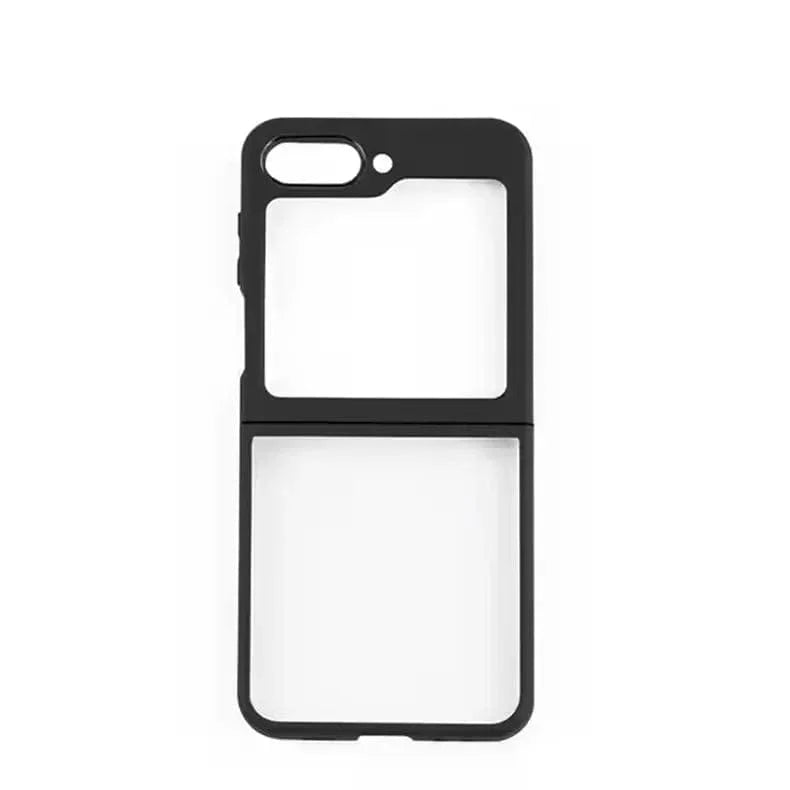 Crystal Clear Glossy Hybrid Matte Bumper Case for Samsung Z Flip6 Samsung Z Flip6 / Black - Ktusu