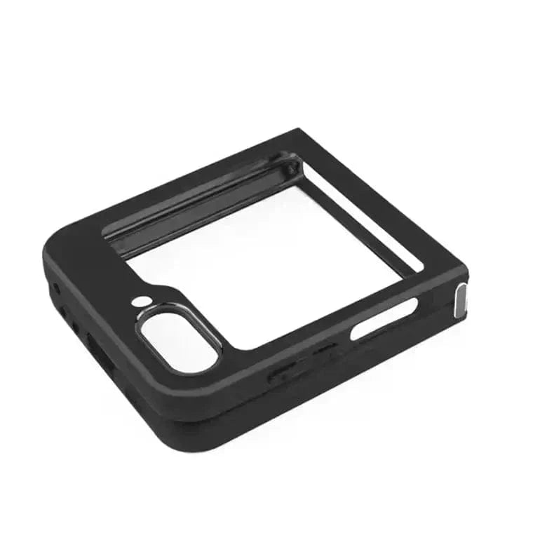 Crystal Clear Glossy Hybrid Matte Bumper Case for Samsung Z Flip6 Samsung Z Flip6 / Black - Ktusu