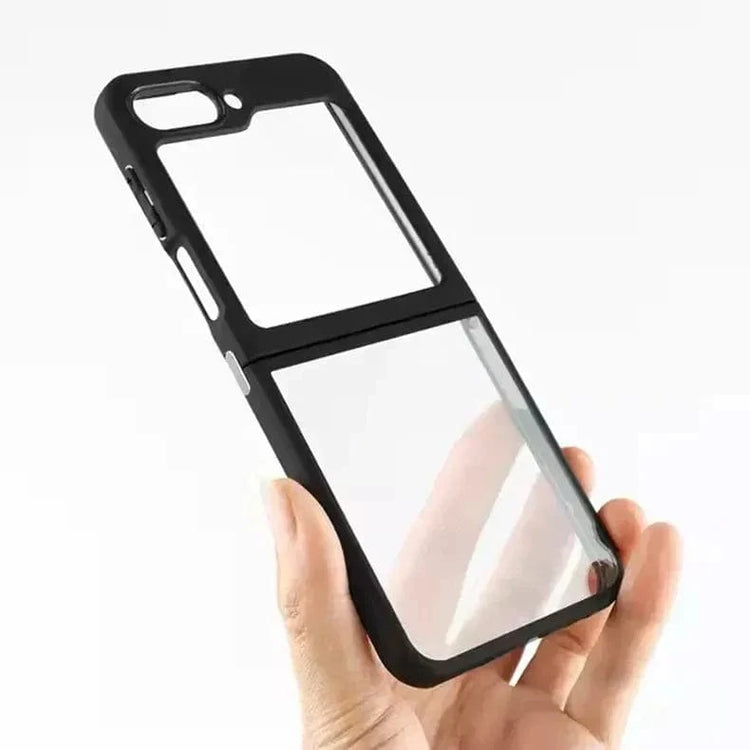 Crystal Clear Glossy Hybrid Matte Bumper Case for Samsung Z Flip6 Samsung Z Flip6 / Black - Ktusu