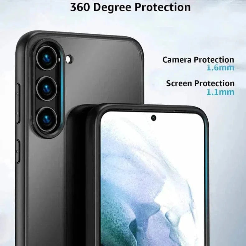 Crystal Clear Glossy Hybrid Matte Bumper Hard Case for Samsung S23 Pro Samsung S23 Pro / Black - Ktusu