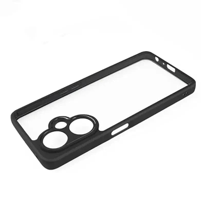 Crystal Clear Hybrid Matte Side Hard Case for OnePlus 12R 5G OnePlus 12R 5G / Black - Ktusu