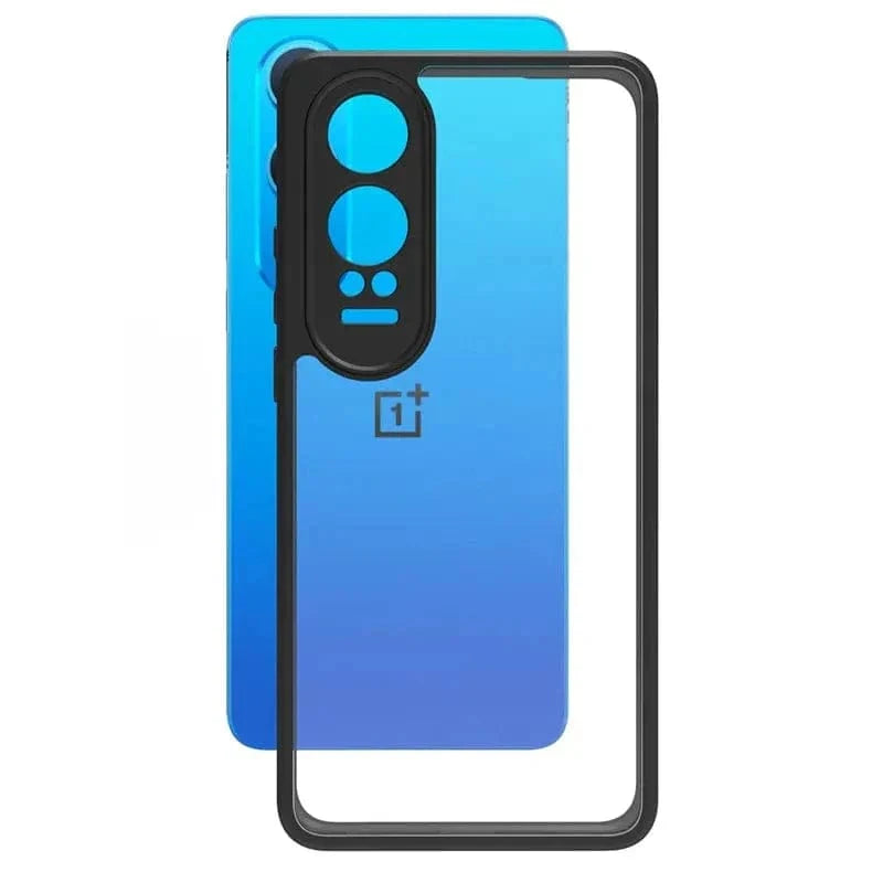 Crystal Clear Hybrid Matte Side Hard Case for OnePlus 12R 5G OnePlus 12R 5G / Black - Ktusu