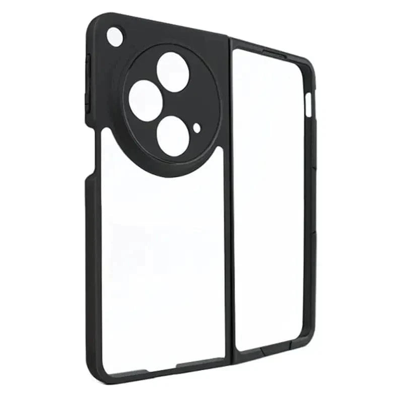 Crystal Clear Hybrid Matte Side Hard Case for OnePlus 12R 5G OnePlus 12R 5G / Black - Ktusu
