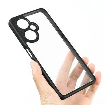 Crystal Clear Hybrid Matte Side Hard Case for OnePlus Nord CE 3 Lite OnePlus Nord CE 3 Lite / Black - Ktusu