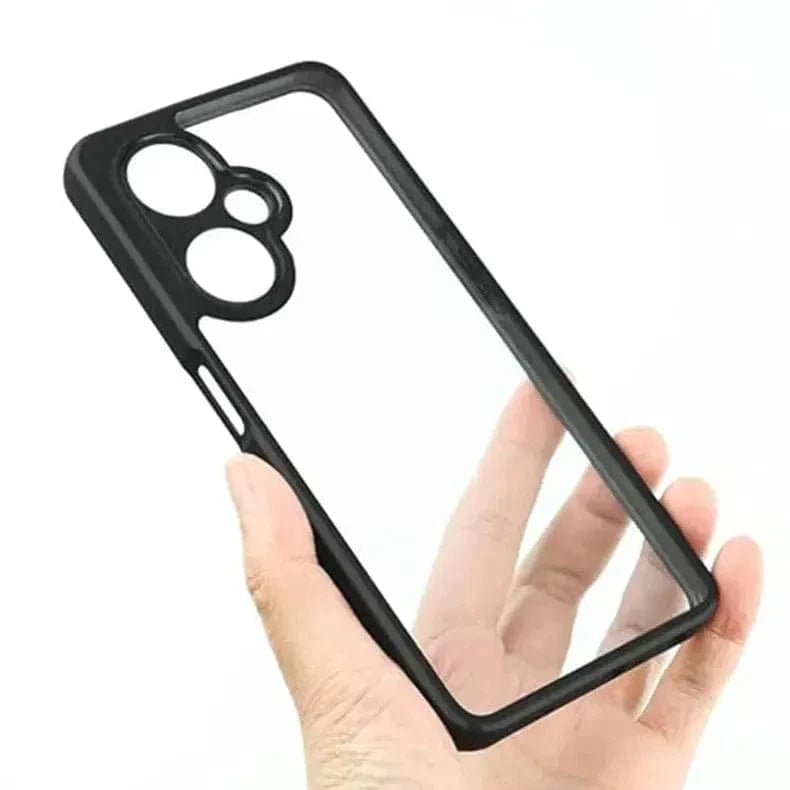 Crystal Clear Hybrid Matte Side Hard Case for OnePlus Nord CE 4 Lite OnePlus Nord CE 4 Lite / Black - Ktusu