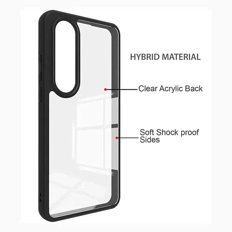 Crystal Clear Hybrid Matte Side Hard Case for OnePlus Nord CE 4 OnePlus Nord CE 4 / Black - Ktusu