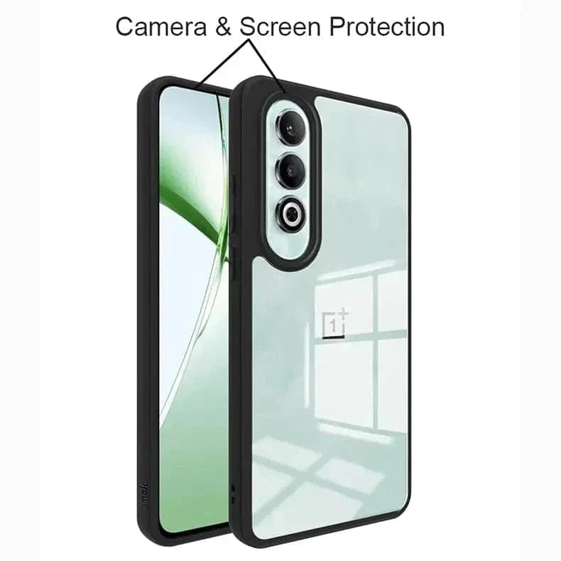 Crystal Clear Hybrid Matte Side Hard Case for OnePlus Nord CE 4 OnePlus Nord CE 4 / Black - Ktusu