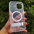Crystal Clear Magsafe Case With Metal Kickstand for iPhone 15 Pro iPhone 15 Pro / Clear / with magsafe - Ktusu