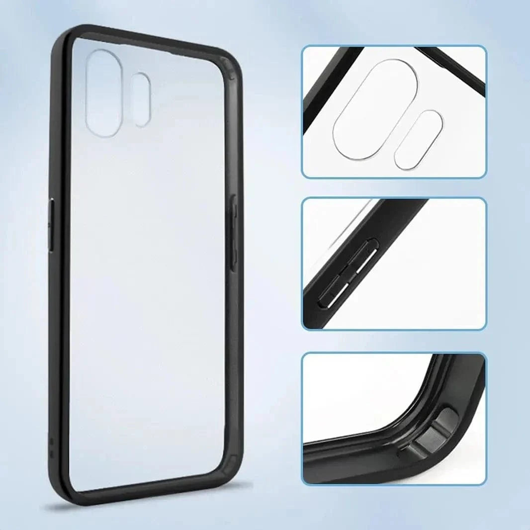 Crystal Clear Matte Bumper Hard Case for Nothing 2 Nothing 2 / Black - Ktusu