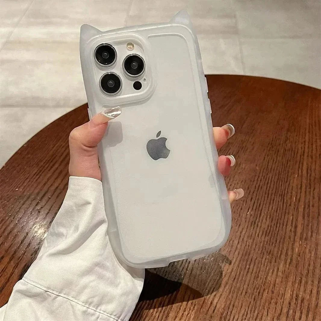 Cute 3D Cat Ears Kitty Soft TPU Case for iPhone 16 Plus - Ktusu