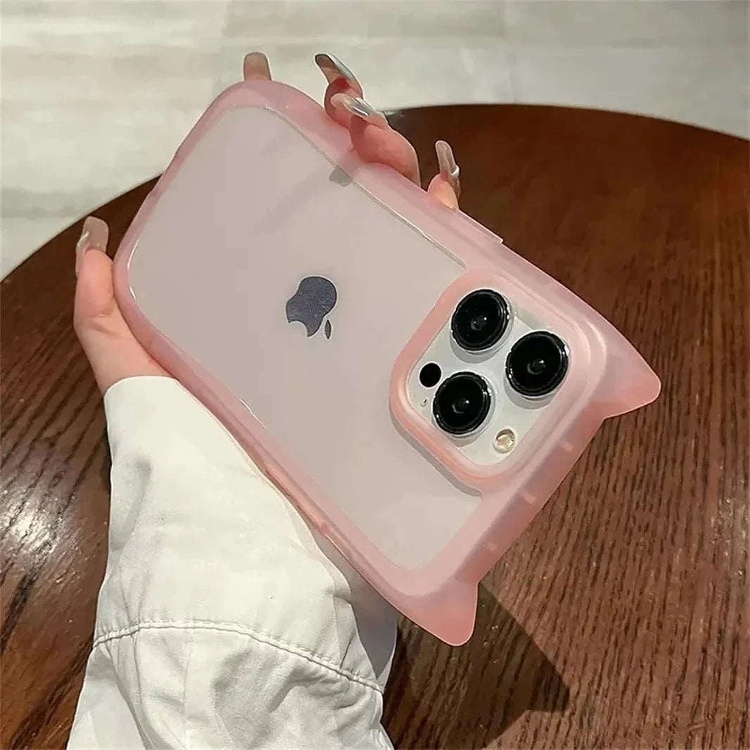Cute 3D Cat Ears Kitty Soft TPU Case for iPhone 16 Plus - Ktusu
