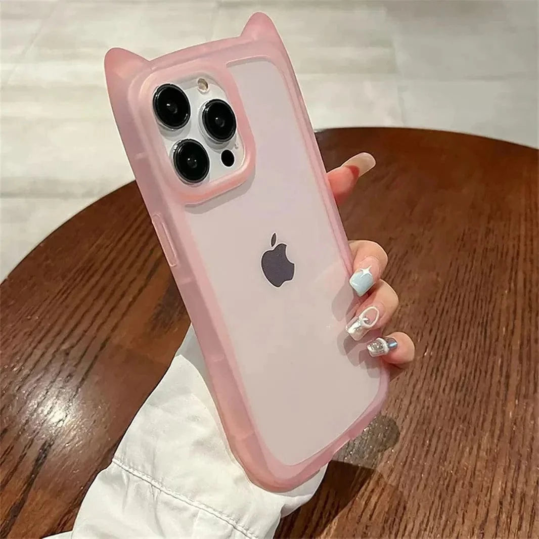 Cute 3D Cat Ears Kitty Soft TPU Case for iPhone 16 Plus - Ktusu
