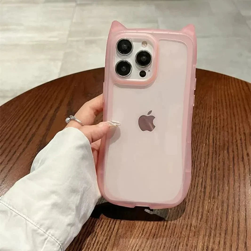 Cute 3D Cat Ears Kitty Soft TPU Case for iPhone 16 Plus - Ktusu